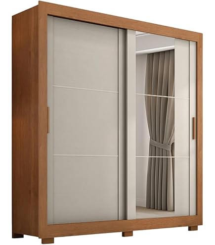 Glanz★出品 Guarda Roupa Casal com Espelho 2 Portas 6 Gavetas Imperador Plus